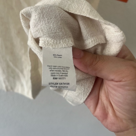 NEW Gilli Linen Blend Blouse‎ Cream Beige Size 2x - Picture 3 of 4